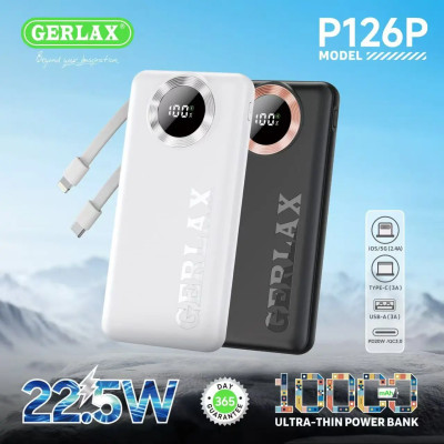 P126P 10000 mAh 22.5W Lithium Polymer Power Bank Bult In